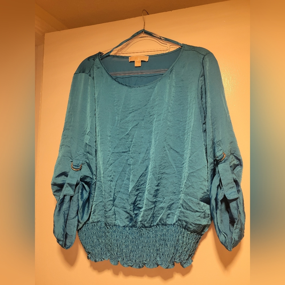 Michael Kors Blue Long-Sleeve Blouse